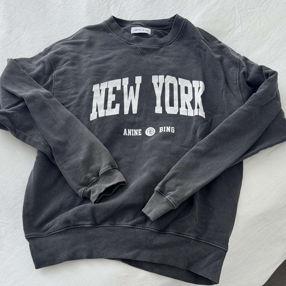 Anine Bing Black New York Sweatshirt